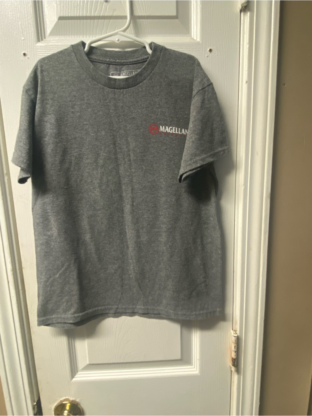 Magellan Outdoors Charcoal Tee with Red Logo - Kids Short Sleeve